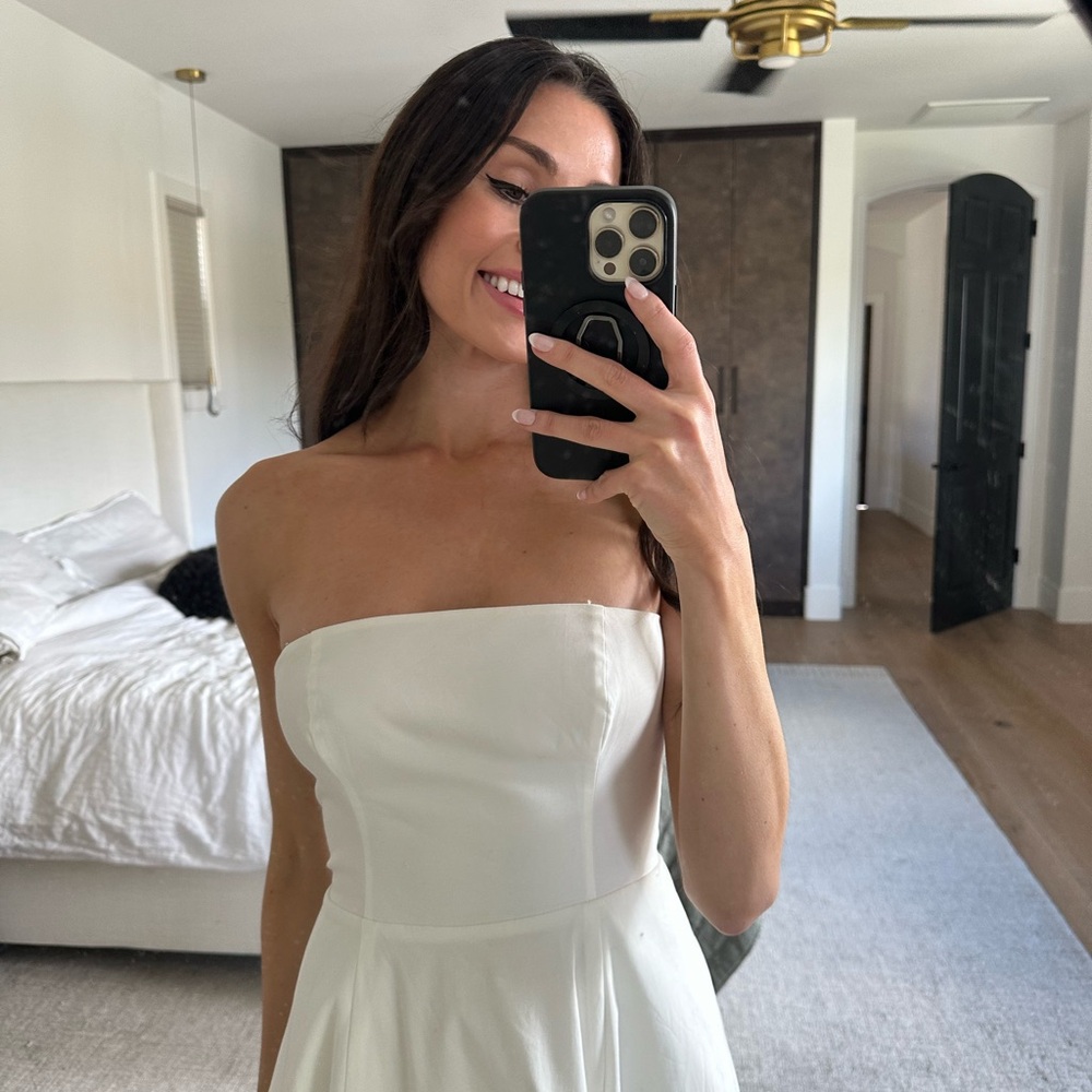 Reformation Strapless Cream Dress - Picture 4 of 6
